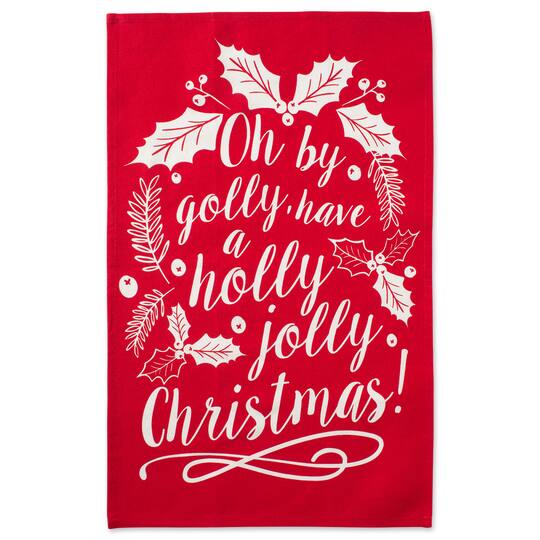 DII® Red & Green Boughs Of Holly Dishtowel Set